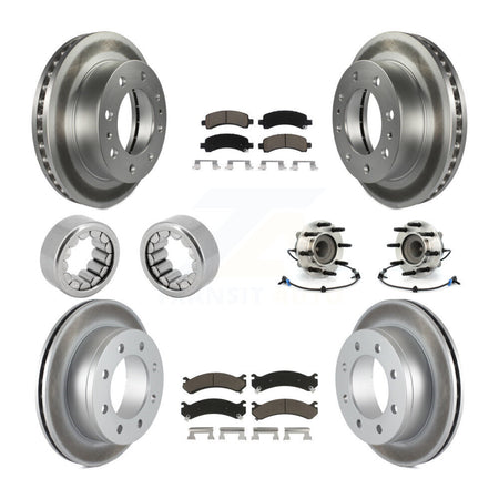 Front Rear Hub Bearing Coated Brake Rotor Pads Shoe Kit (10Pc) For Chevrolet Express 2500 KBB-121632