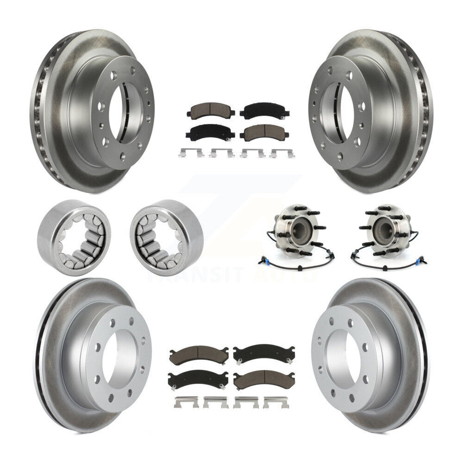 Front Rear Hub Bearing Coated Brake Rotor Pads Shoe Kit (10Pc) For Chevrolet Express 2500 KBB-121632