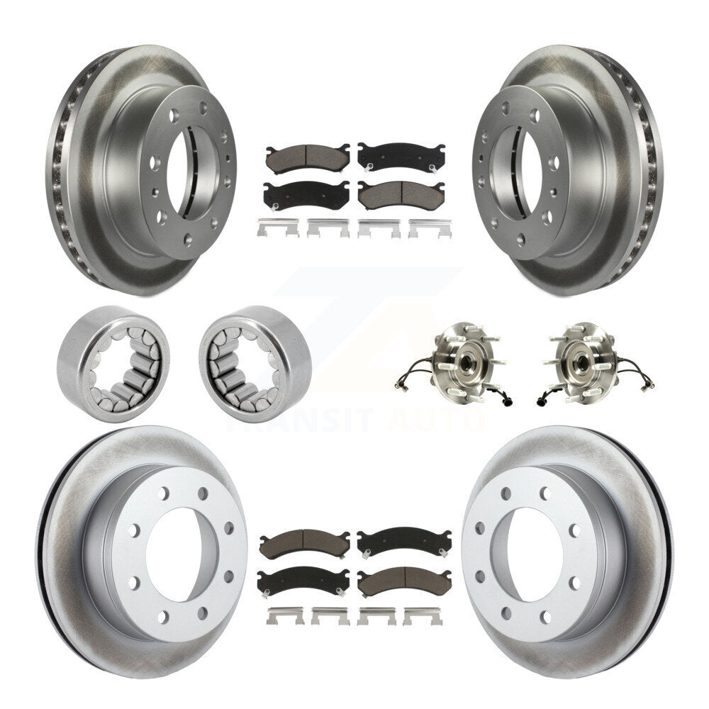 Front Rear Hub Bearing Coated Brake Rotor Pad Shoe Kit (10Pc) For GMC Chevrolet Silverado KBB-121633