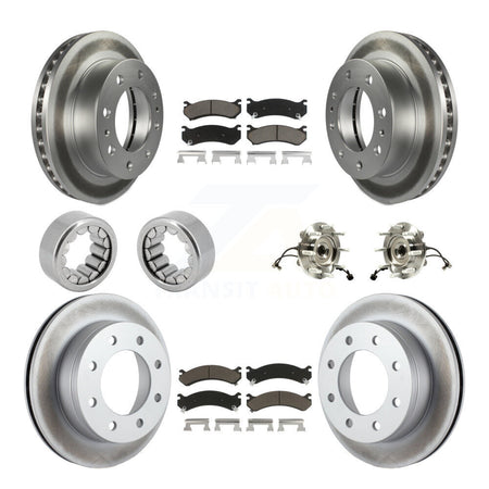 Front Rear Hub Bearing Coated Brake Rotor Pad Shoe Kit (10Pc) For GMC Chevrolet Silverado KBB-121633
