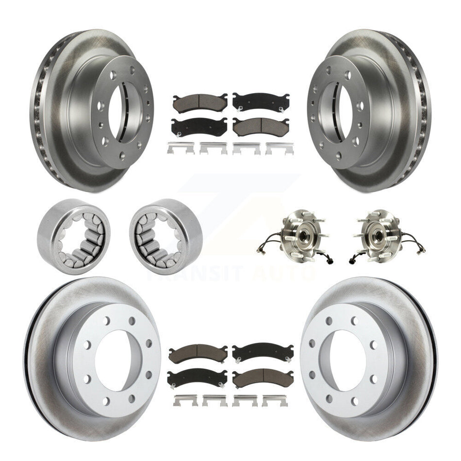 Front Rear Hub Bearing Coated Brake Rotor Pad Shoe Kit (10Pc) For GMC Chevrolet Silverado KBB-121633