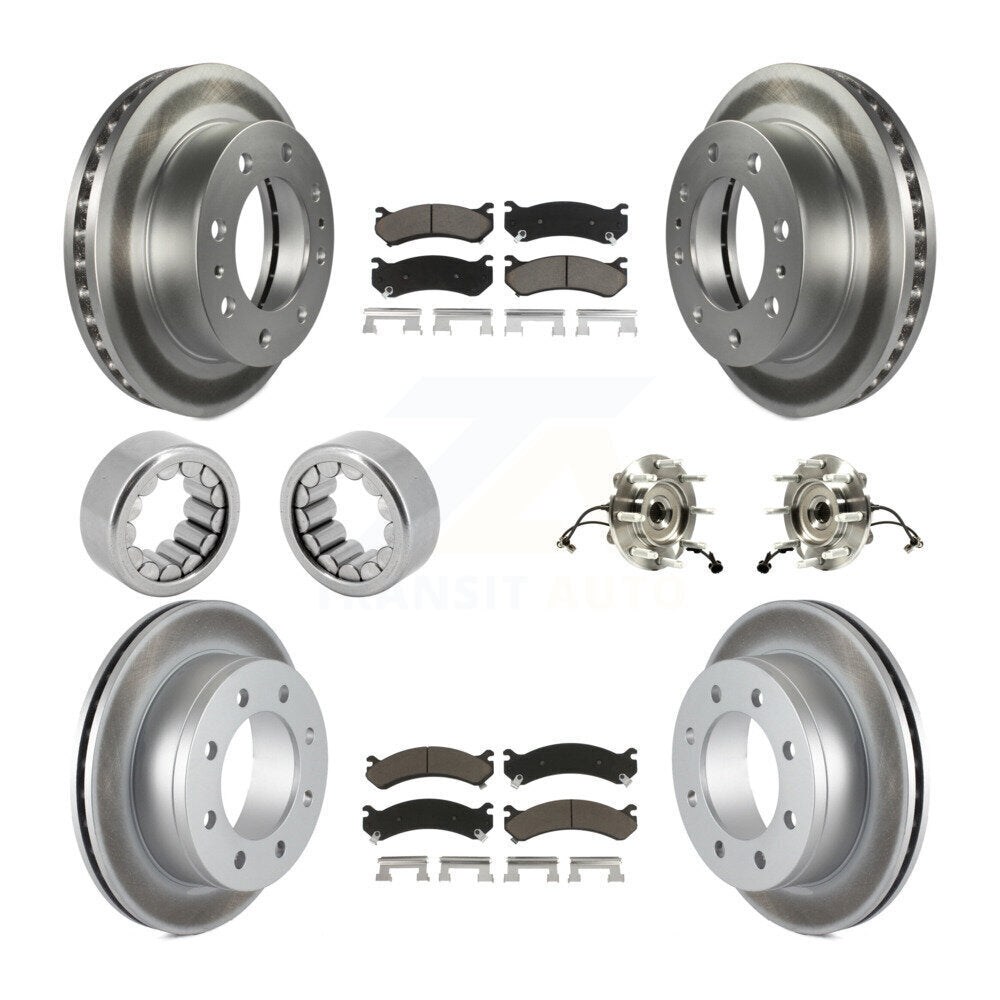 Front Rear Hub Bearing Coat Brake Rotor Pads Shoe Kit (10Pc) For Chevrolet Silverado 2500 KBB-121634