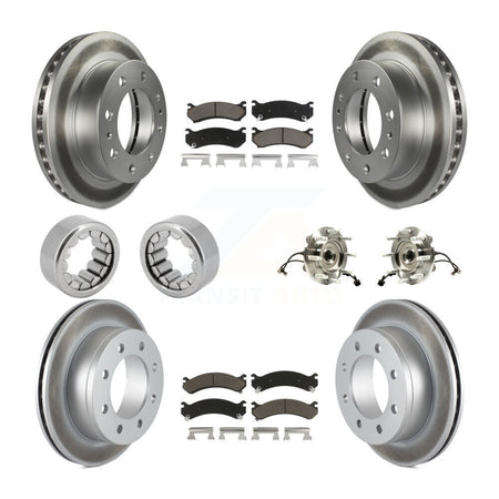Front Rear Hub Bearing Coat Brake Rotor Pads Shoe Kit (10Pc) For Chevrolet Silverado 2500 KBB-121634