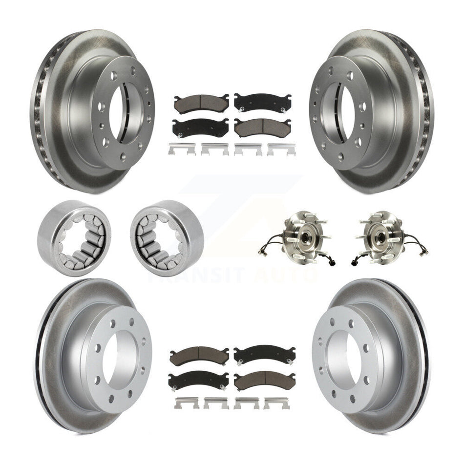 Front Rear Hub Bearing Coat Brake Rotor Pads Shoe Kit (10Pc) For Chevrolet Silverado 2500 KBB-121634