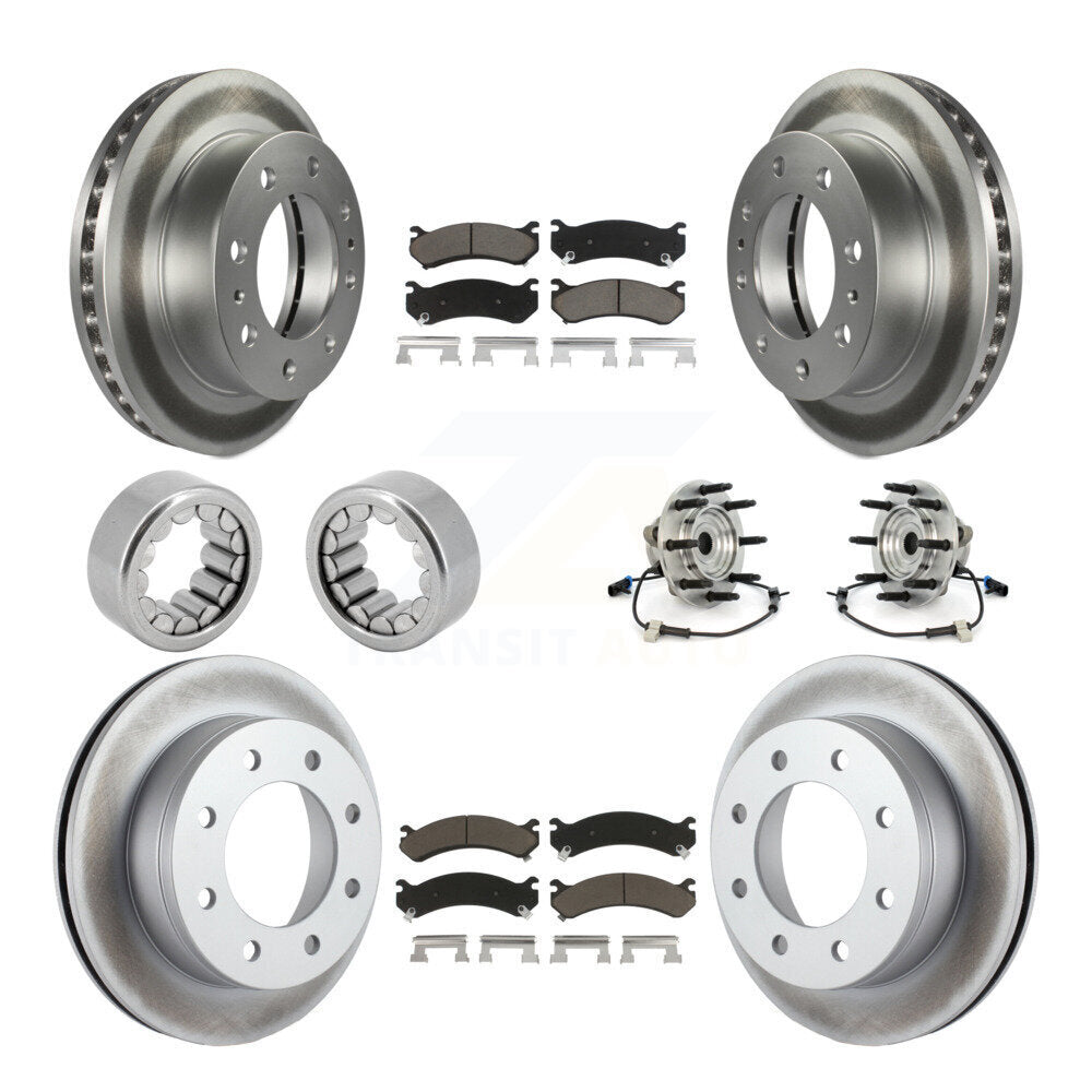 Front Rear Hub Bearings Coated Disc Brake Rotors And Pads Shoes Kit (10Pc) For Hummer H2 KBB-121636