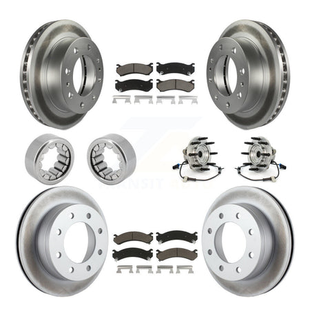 Front Rear Hub Bearings Coated Disc Brake Rotors And Pads Shoes Kit (10Pc) For Hummer H2 KBB-121636