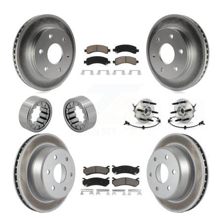 Front Rear Hub Bearing Coated Brake Rotor Pads Shoe Kit (10Pc) For Chevrolet Express 1500 KBB-121670