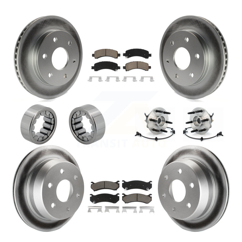 Front Rear Hub Bearing Coat Brake Rotor Pads Shoe Kit (10Pc) For Chevrolet Avalanche 1500 KBB-121672