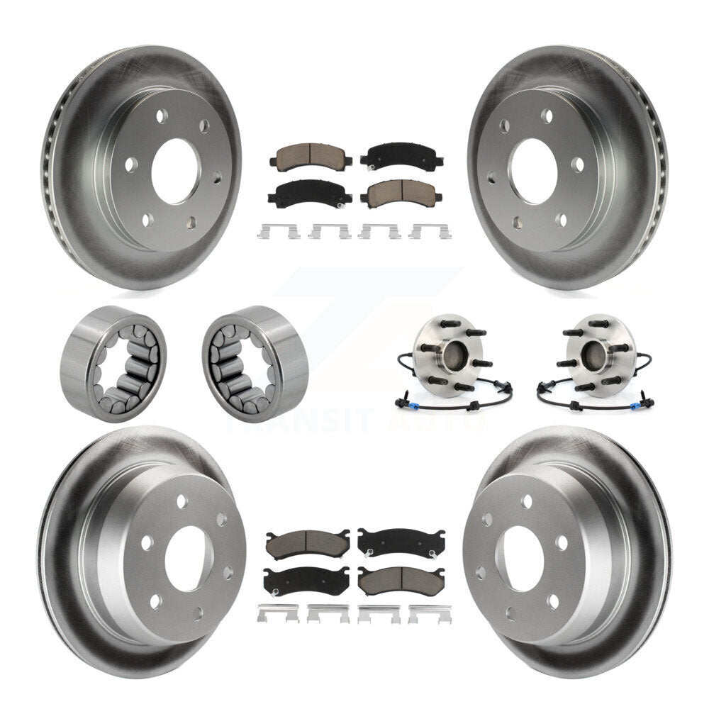 Front Rear Hub Bearing Coat Brake Rotor Pads Shoe Kit (10Pc) For Chevrolet Avalanche 1500 KBB-121673