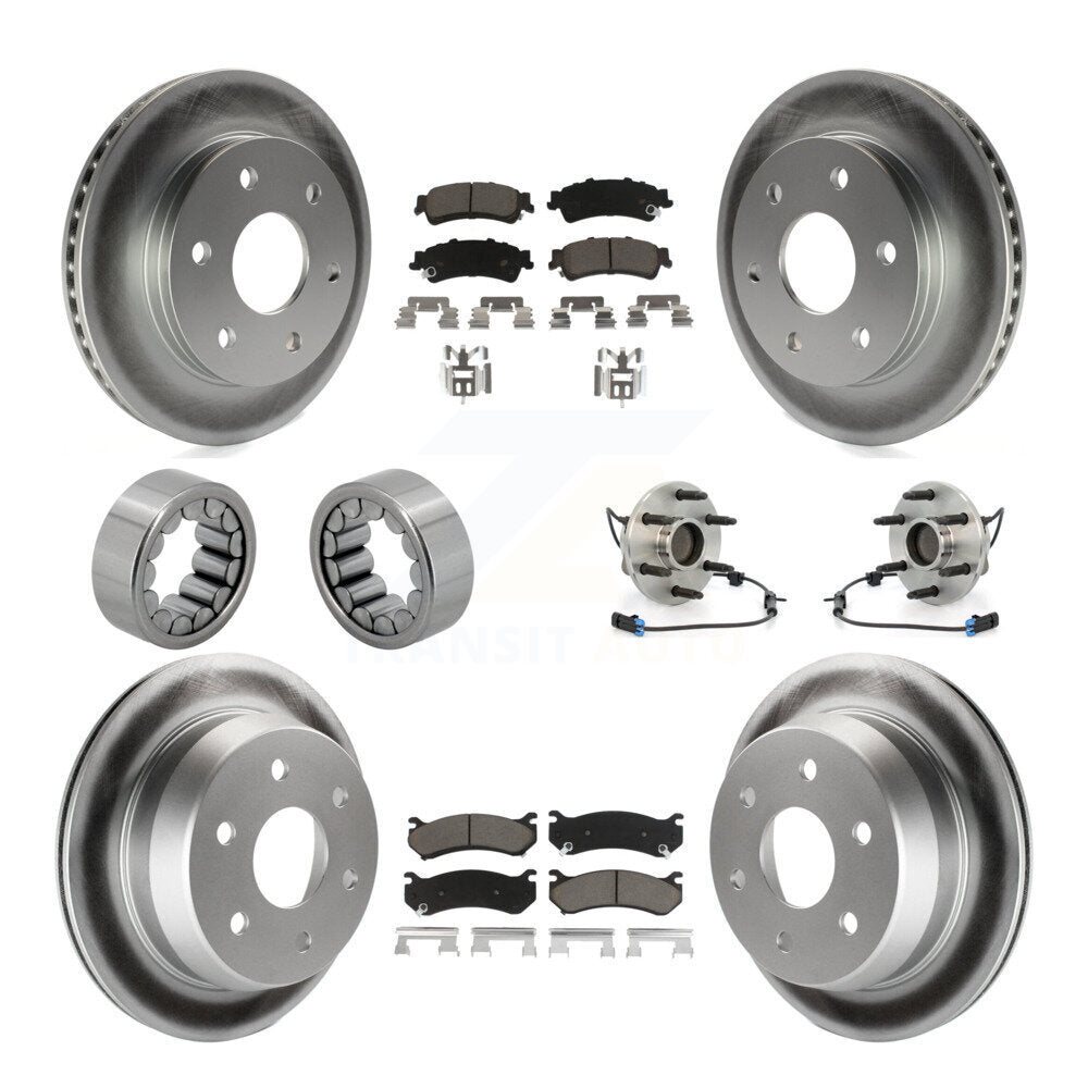Front Rear Hub Bearing Coated Brake Rotor Pad Shoe Kit (10Pc) For Chevrolet Astro GMC RWD KBB-121676