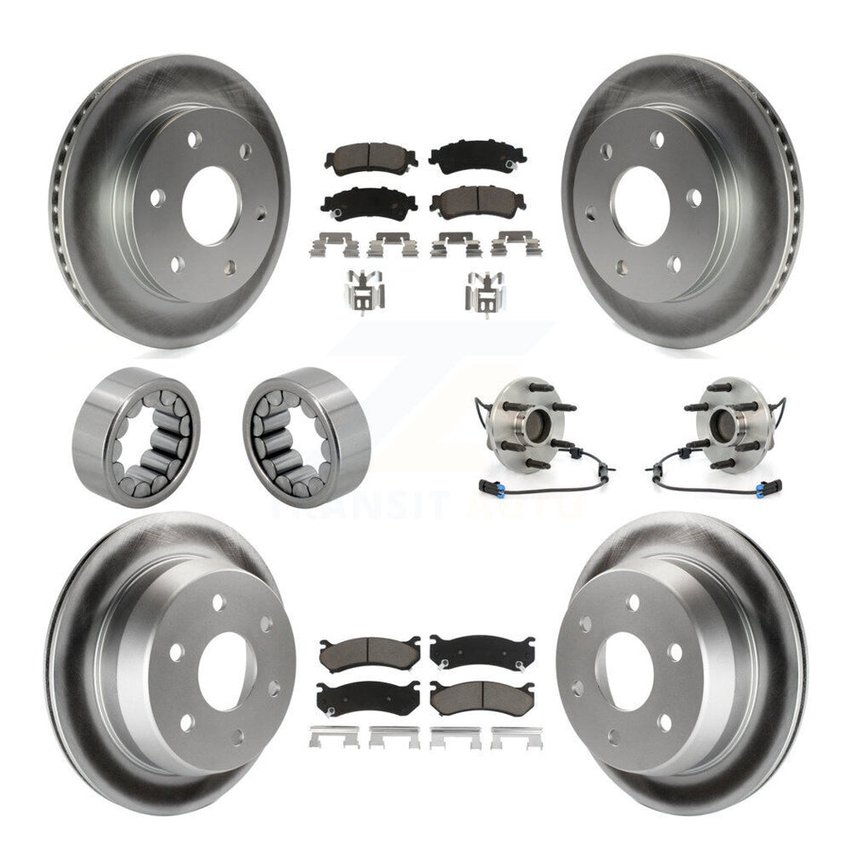 Front Rear Hub Bearing Coated Brake Rotor Pad Shoe Kit (10Pc) For Chevrolet Astro GMC RWD KBB-121676