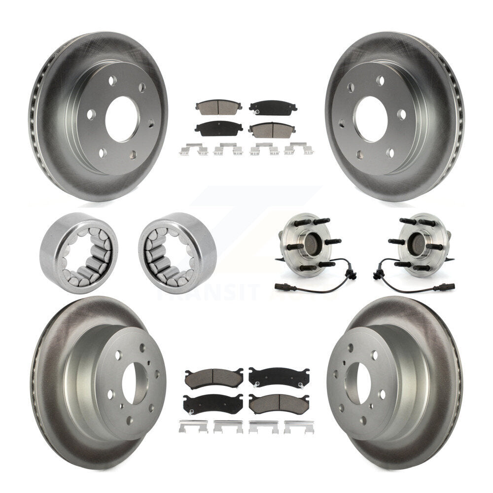 Front Rear Hub Bearing Coat Brake Rotor Pads Shoe Kit (10Pc) For Chevrolet Silverado 1500 KBB-121677