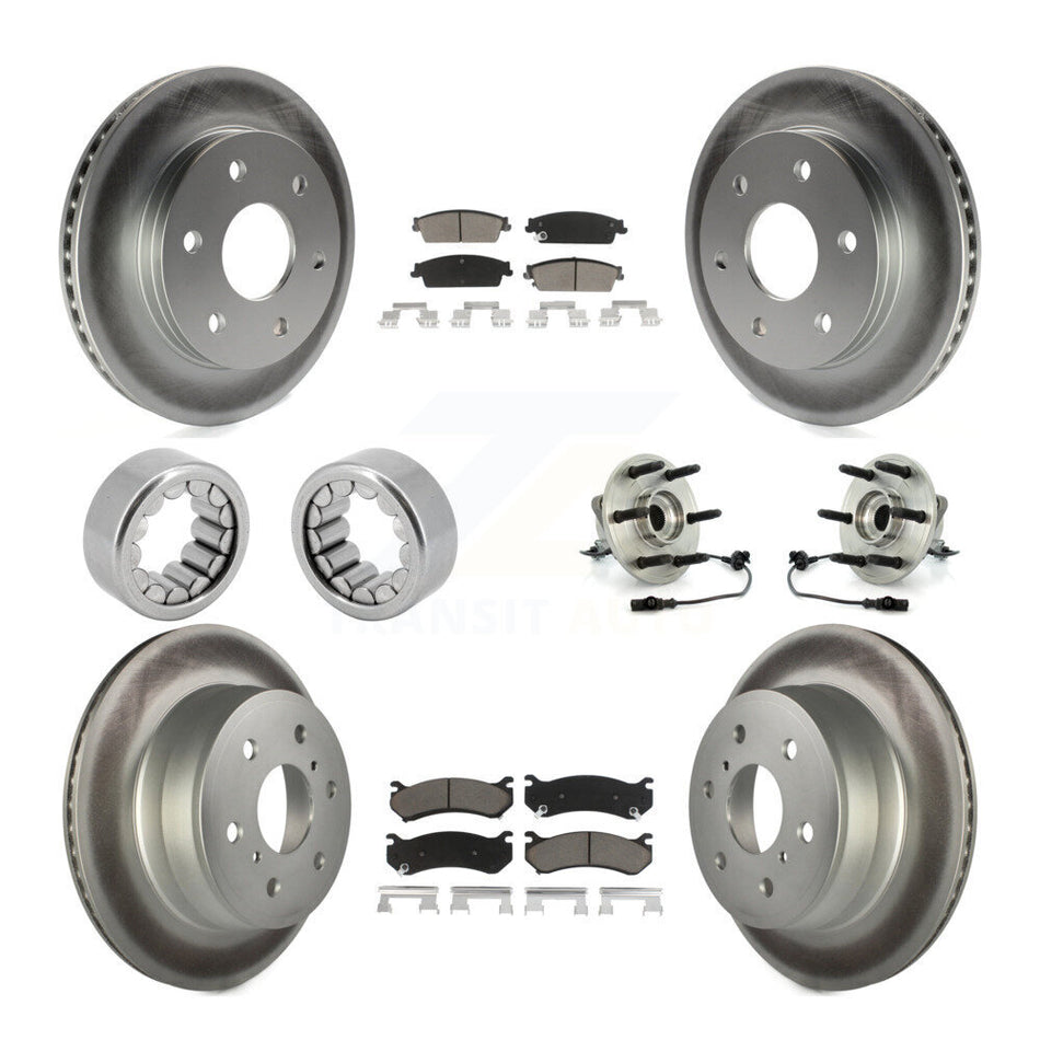 Front Rear Hub Bearing Coat Brake Rotor Pads Shoe Kit (10Pc) For Chevrolet Silverado 1500 KBB-121679