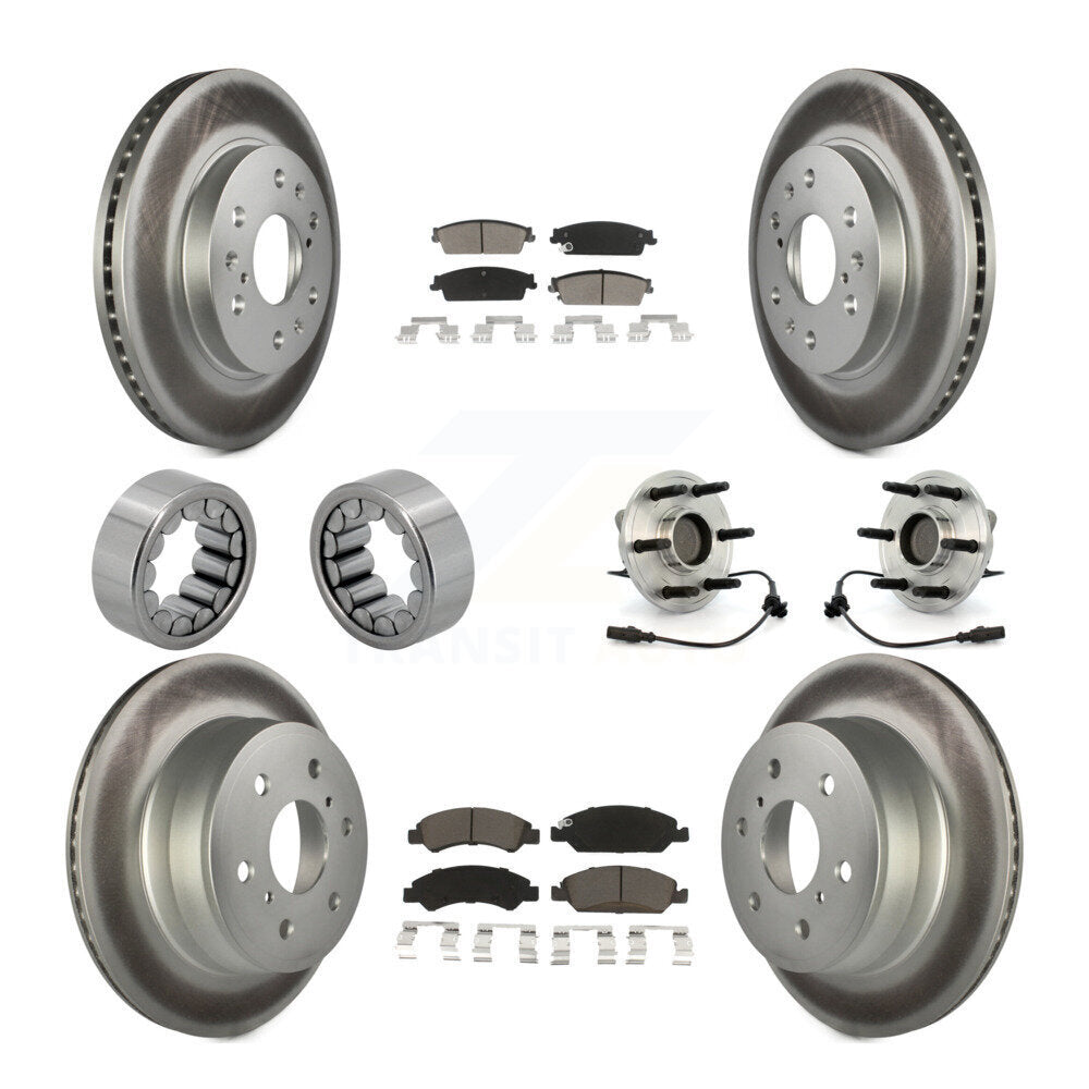 Front Rear Hub Bearing Coat Brake Rotor Pad Shoe Kit (10Pc) For Chevrolet GMC Sierra 1500 KBB-121682