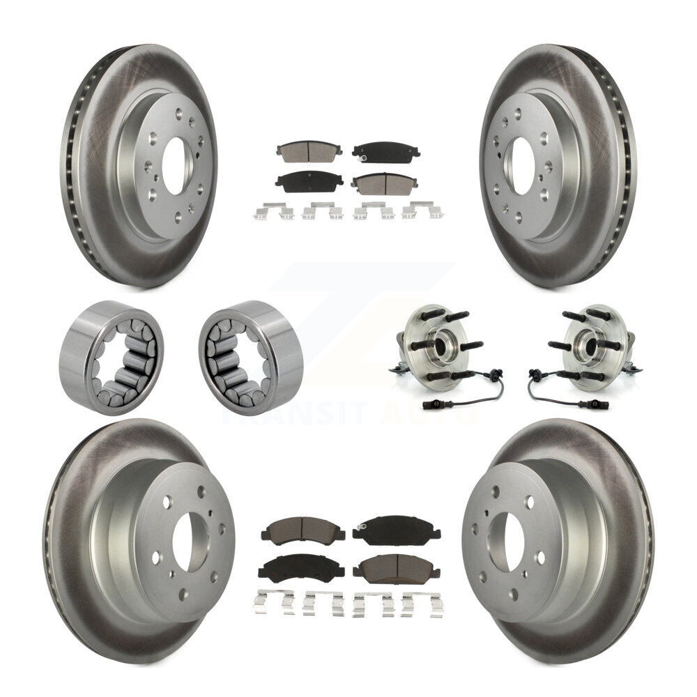 Front Rear Hub Bearing Coat Brake Rotor Pad Shoe Kit (10Pc) For Chevrolet GMC Sierra 1500 KBB-121684