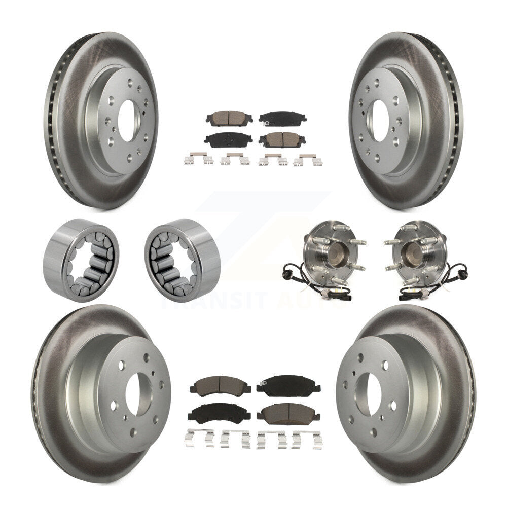 Front Rear Hub Bearing Coat Brake Rotor Pad Shoe Kit (10Pc) For GMC Sierra 1500 Chevrolet KBB-121706