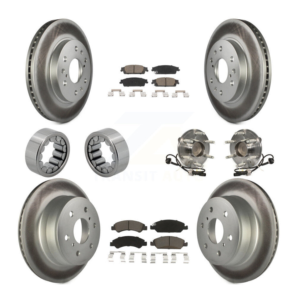 Front Rear Hub Bearing Coat Brake Rotor Pad Shoe Kit (10Pc) For GMC Sierra 1500 Chevrolet KBB-121706