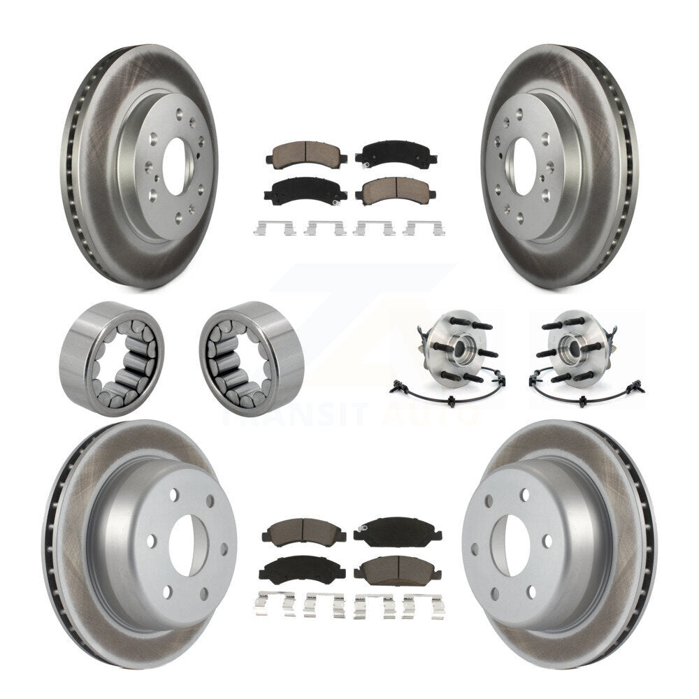 Front Rear Hub Bearing Coated Brake Rotor Pads Shoe Kit (10Pc) For Chevrolet Express 1500 KBB-121710