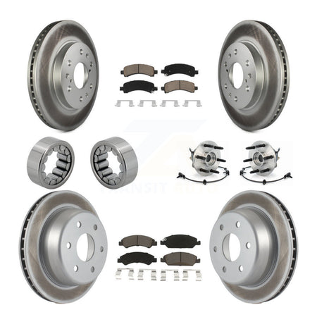 Front Rear Hub Bearing Coated Brake Rotor Pads Shoe Kit (10Pc) For Chevrolet Express 1500 KBB-121710