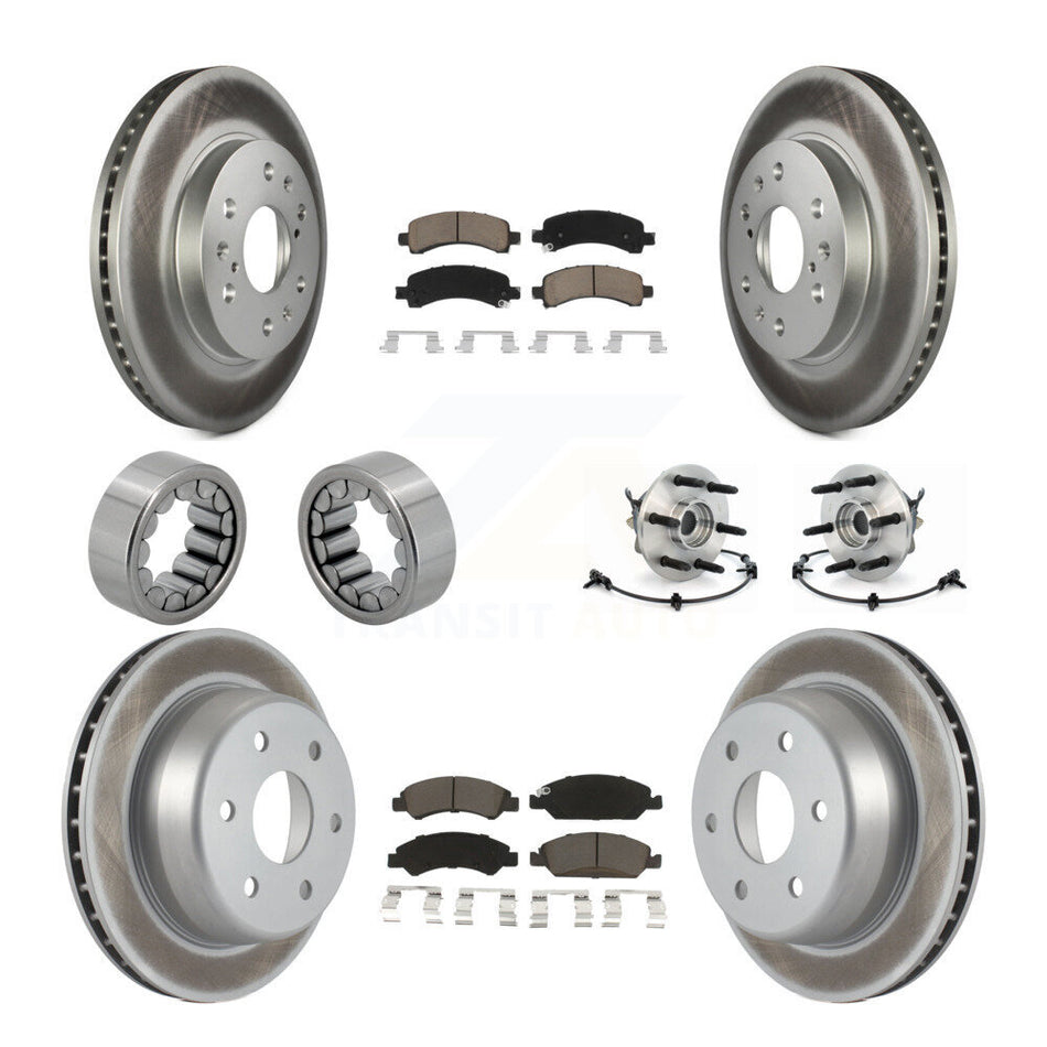 Front Rear Hub Bearing Coated Brake Rotor Pads Shoe Kit (10Pc) For Chevrolet Express 1500 KBB-121710