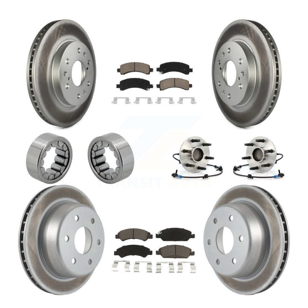 Front Rear Hub Bearing Coated Brake Rotor Pads Shoe Kit (10Pc) For Chevrolet Express 1500 KBB-121711