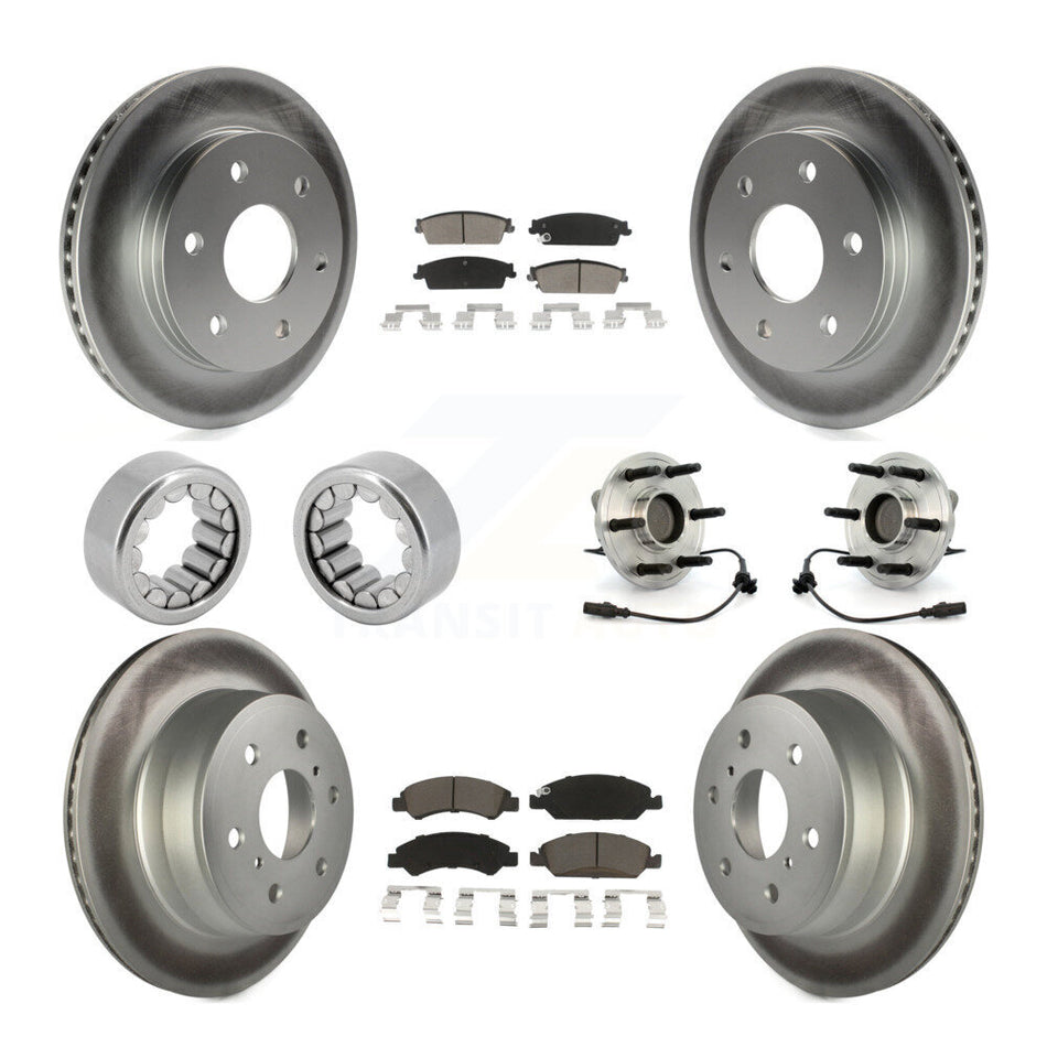 Front Rear Hub Bearing Coated Disc Brake Rotor & Pads Shoe Kit (10Pc) For GMC Sierra 1500 KBB-121714