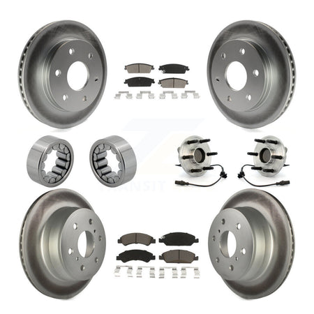 Front Rear Hub Bearing Coated Disc Brake Rotor & Pads Shoe Kit (10Pc) For GMC Sierra 1500 KBB-121715