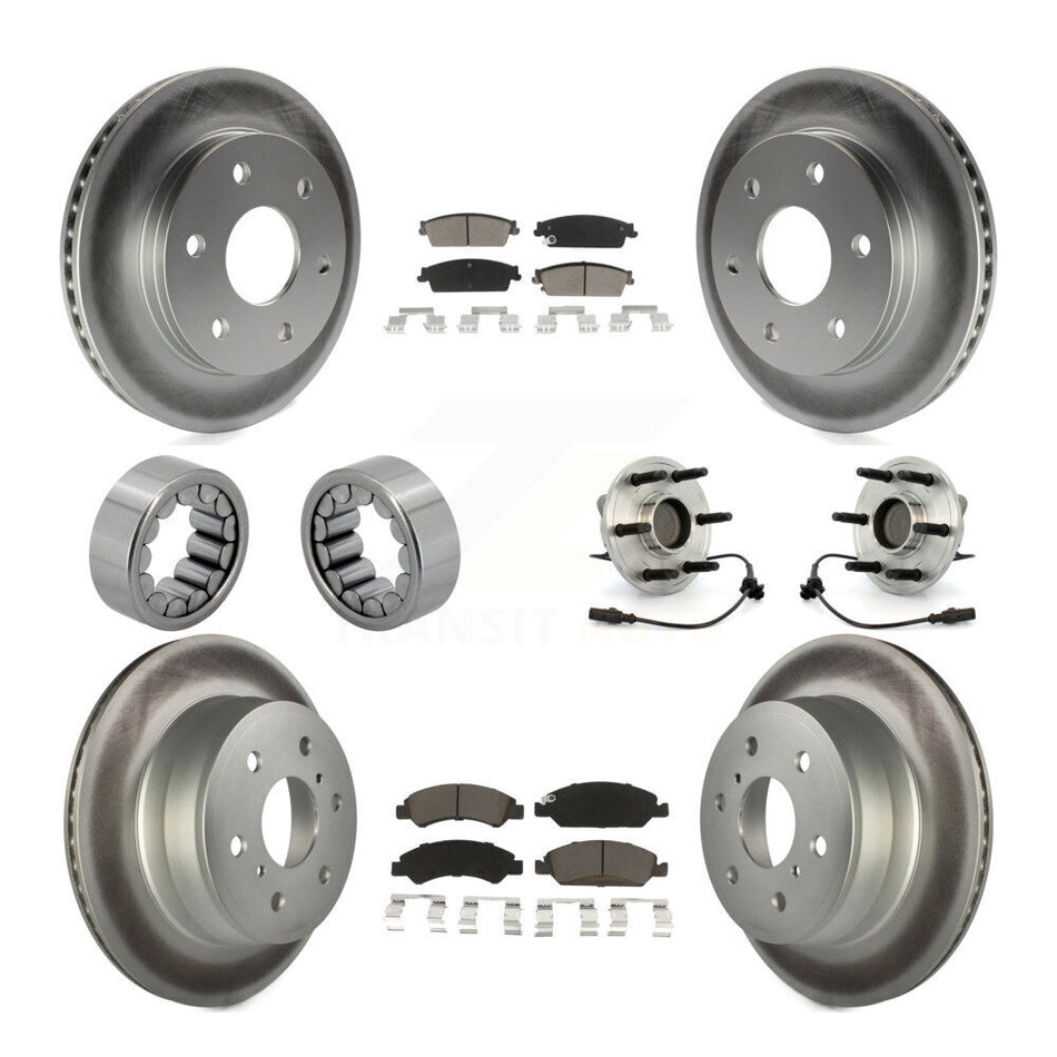 Front Rear Hub Bearing Coated Disc Brake Rotor & Pads Shoe Kit (10Pc) For GMC Sierra 1500 KBB-121715