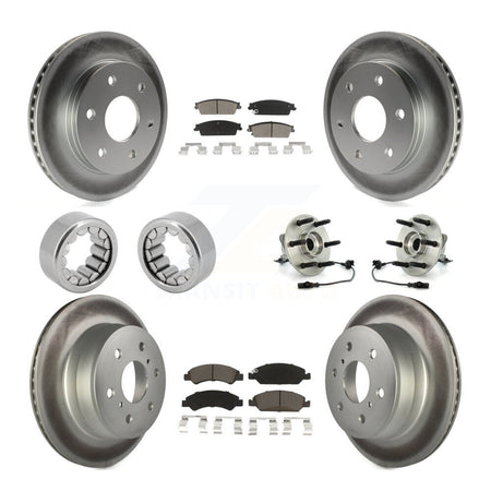 Front Rear Hub Bearing Coated Disc Brake Rotor & Pads Shoe Kit (10Pc) For GMC Sierra 1500 KBB-121716