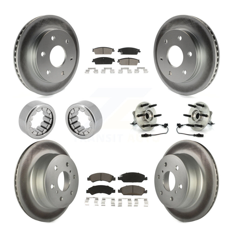 Front Rear Hub Bearing Coated Disc Brake Rotor & Pads Shoe Kit (10Pc) For GMC Sierra 1500 KBB-121716