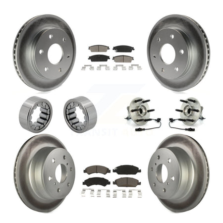 Front Rear Hub Bearing Coated Disc Brake Rotor & Pads Shoe Kit (10Pc) For GMC Sierra 1500 KBB-121717
