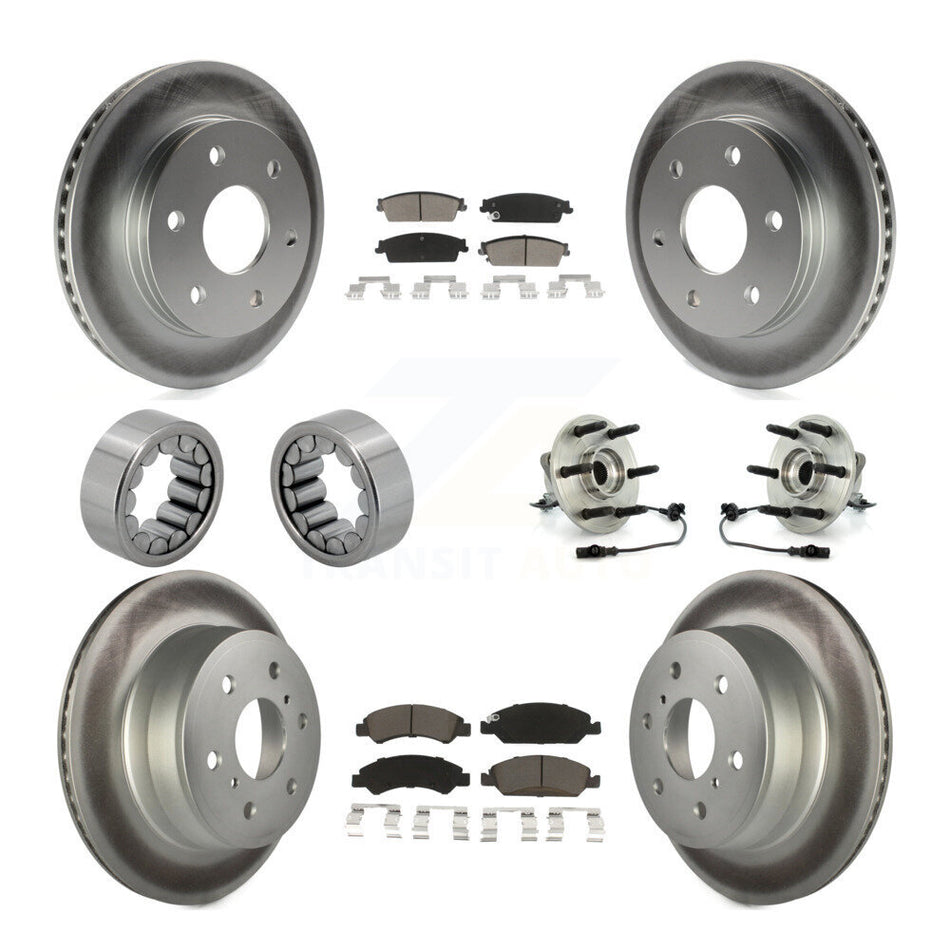 Front Rear Hub Bearing Coated Disc Brake Rotor & Pads Shoe Kit (10Pc) For GMC Sierra 1500 KBB-121717