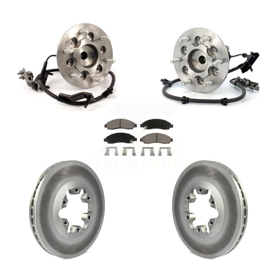 Front Hub Bearing Assembly With Coated Disc Brake Rotors And Ceramic Pads Kit For Chevrolet Colorado GMC Canyon Isuzu i-290 i-280 i-370 KBB-121758
