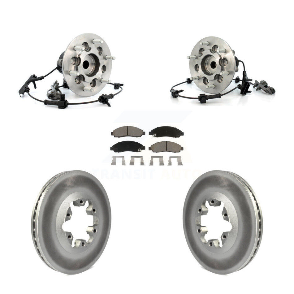 Front Hub Bearing Assembly With Coated Disc Brake Rotors And Ceramic Pads Kit For Chevrolet Colorado GMC Canyon KBB-121759