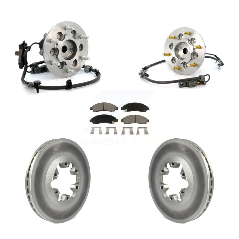Front Hub Bearing Assembly With Coated Disc Brake Rotors And Ceramic Pads Kit For Chevrolet Colorado GMC Canyon Isuzu i-290 i-280 Sport Chassis Package (ZQ8) KBB-121760