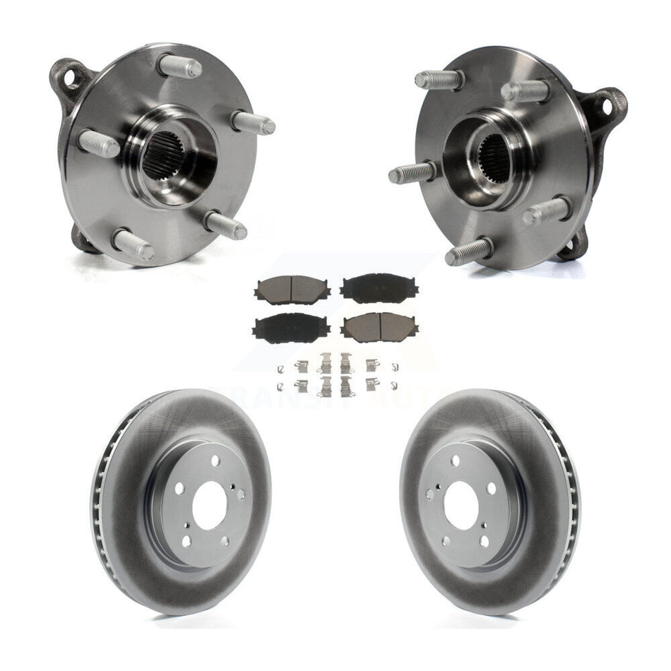 Front Hub Bearing Assembly With Coated Disc Brake Rotors And Ceramic Pads Kit For Lexus IS250 AWD KBB-121762