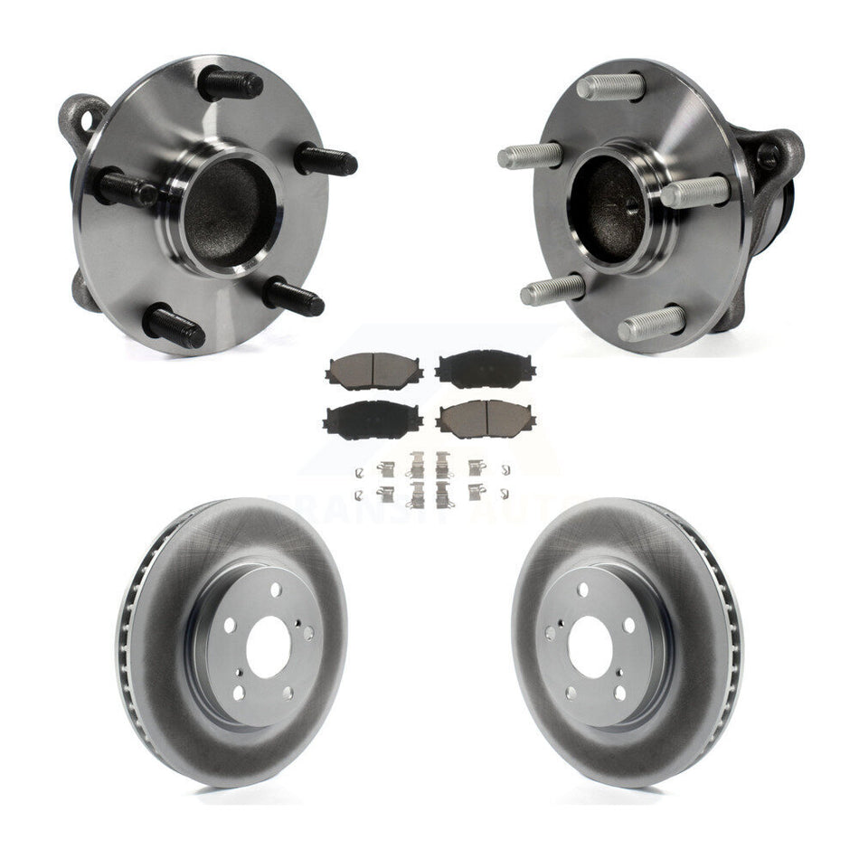 Front Hub Bearing Assembly With Coated Disc Brake Rotors And Ceramic Pads Kit For Lexus IS250 RWD KBB-121763