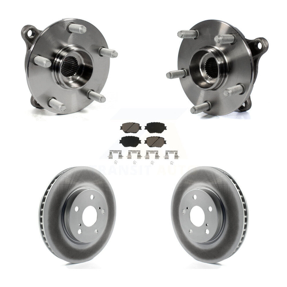Front Hub Bearing Assembly With Coated Disc Brake Rotors And Ceramic Pads Kit For Lexus IS250 KBB-121764
