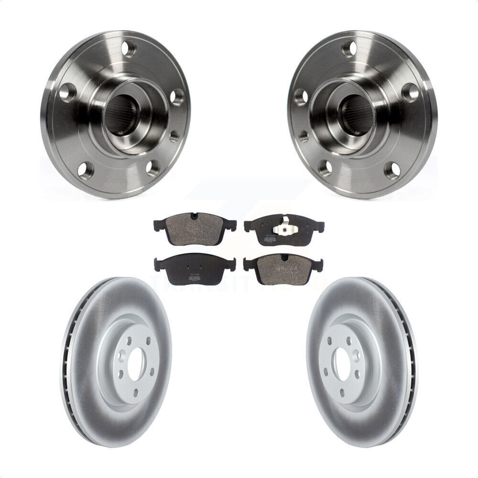 Front Hub Bearing Assembly With Coated Disc Brake Rotors And Semi-Metallic Pads Kit For Volvo XC60 KBB-121796