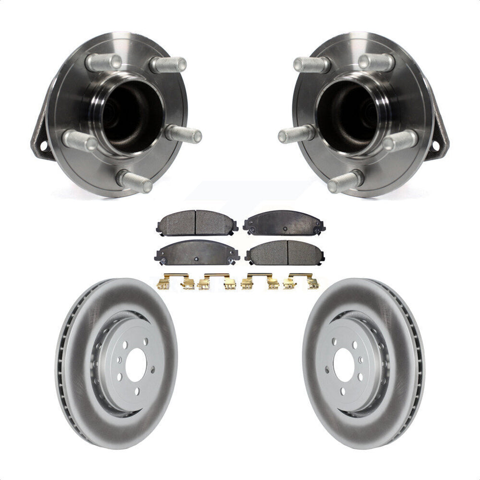 Front Hub Bearing Assembly With Coated Disc Brake Rotors And Ceramic Pads Kit For Dodge Charger 355mm Diameter Rotor KBB-121879