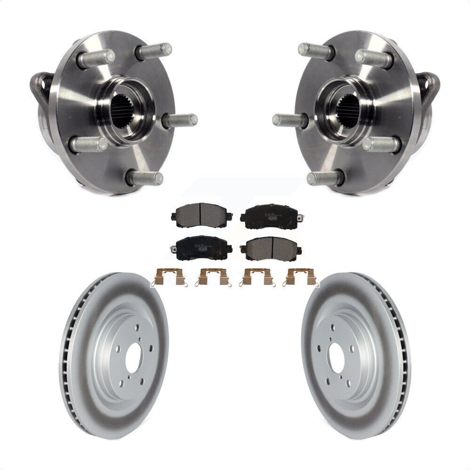 Front Hub Bearing Assembly With Coated Disc Brake Rotors And Ceramic Pads Kit For 2019-2020 Subaru Forester 316mm Diameter Rotor KBB-121883