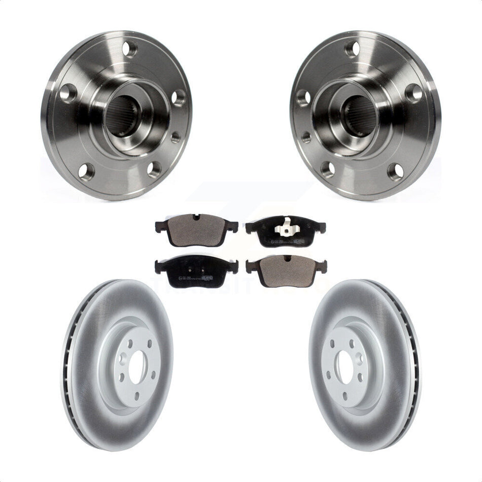 Front Hub Bearing Assembly With Coated Disc Brake Rotors And Ceramic Pads Kit For Volvo XC60 KBB-121884