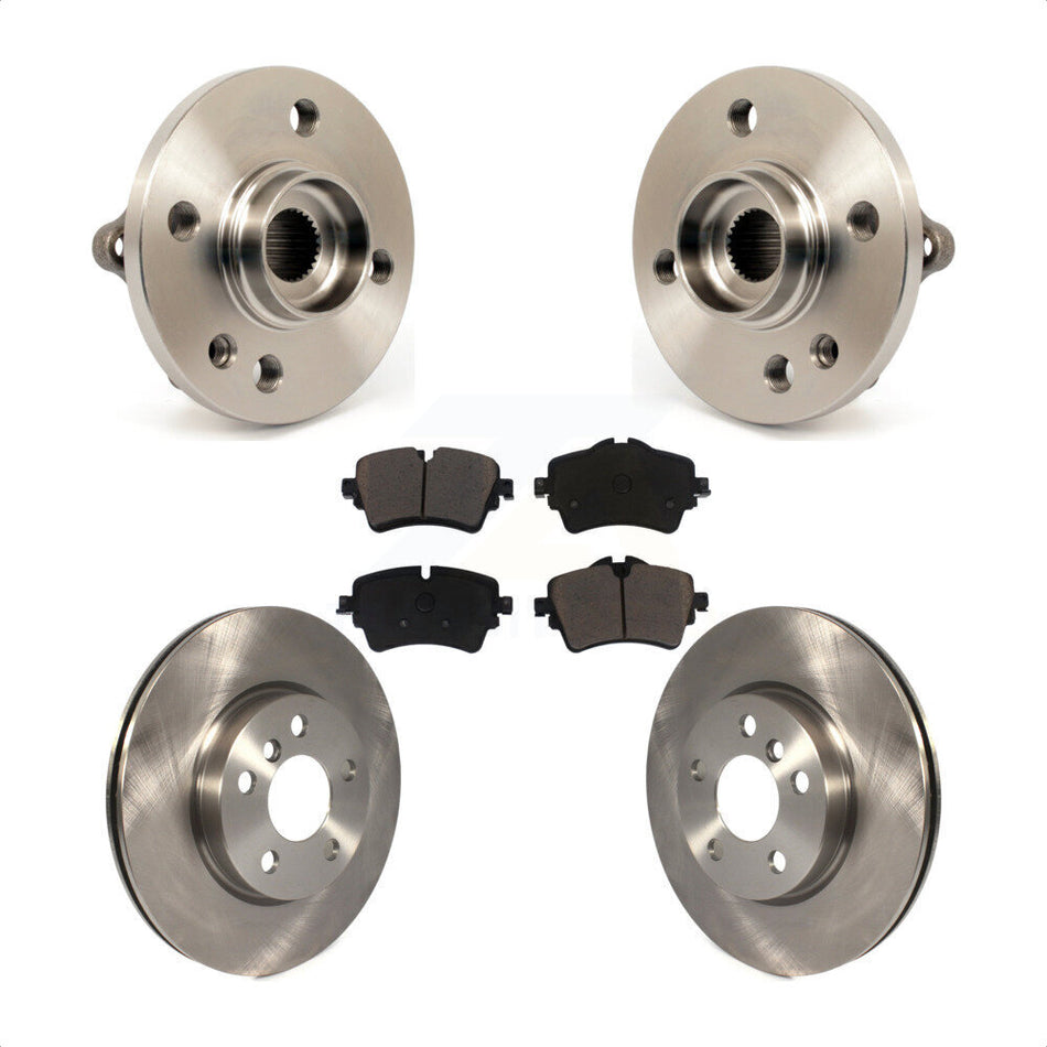 Front Hub Bearing Assembly With Disc Brake Rotors And Ceramic Pads Kit For 2015 Mini Cooper Convertible Coupe 294mm Diameter Rotor 5 Lug Wheels KBB-121901