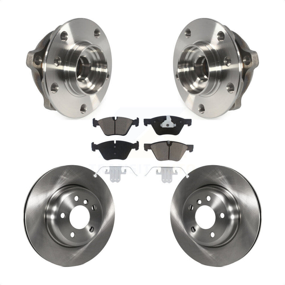 Front Hub Bearing Assembly With Disc Brake Rotors And Ceramic Pads Kit For 2012-2016 BMW 528i xDrive Without Performance Brakes 330mm Diameter Rotor KBB-121902