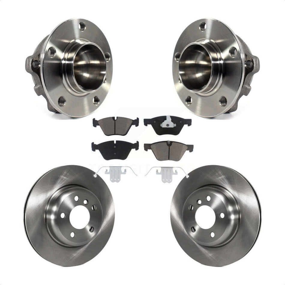 Front Hub Bearing Assembly With Disc Brake Rotors And Ceramic Pads Kit For 2012-2014 BMW 528i Without Performance Brakes 330mm Diameter Rotor KBB-121903