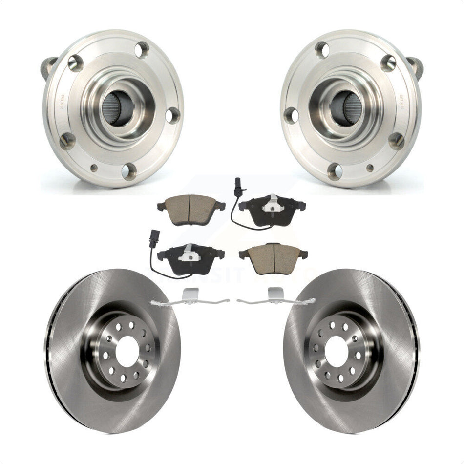 Front Hub Bearing Assembly With Disc Brake Rotors And Ceramic Pads Kit For Volkswagen Passat CC Golf R R32 KBB-121931