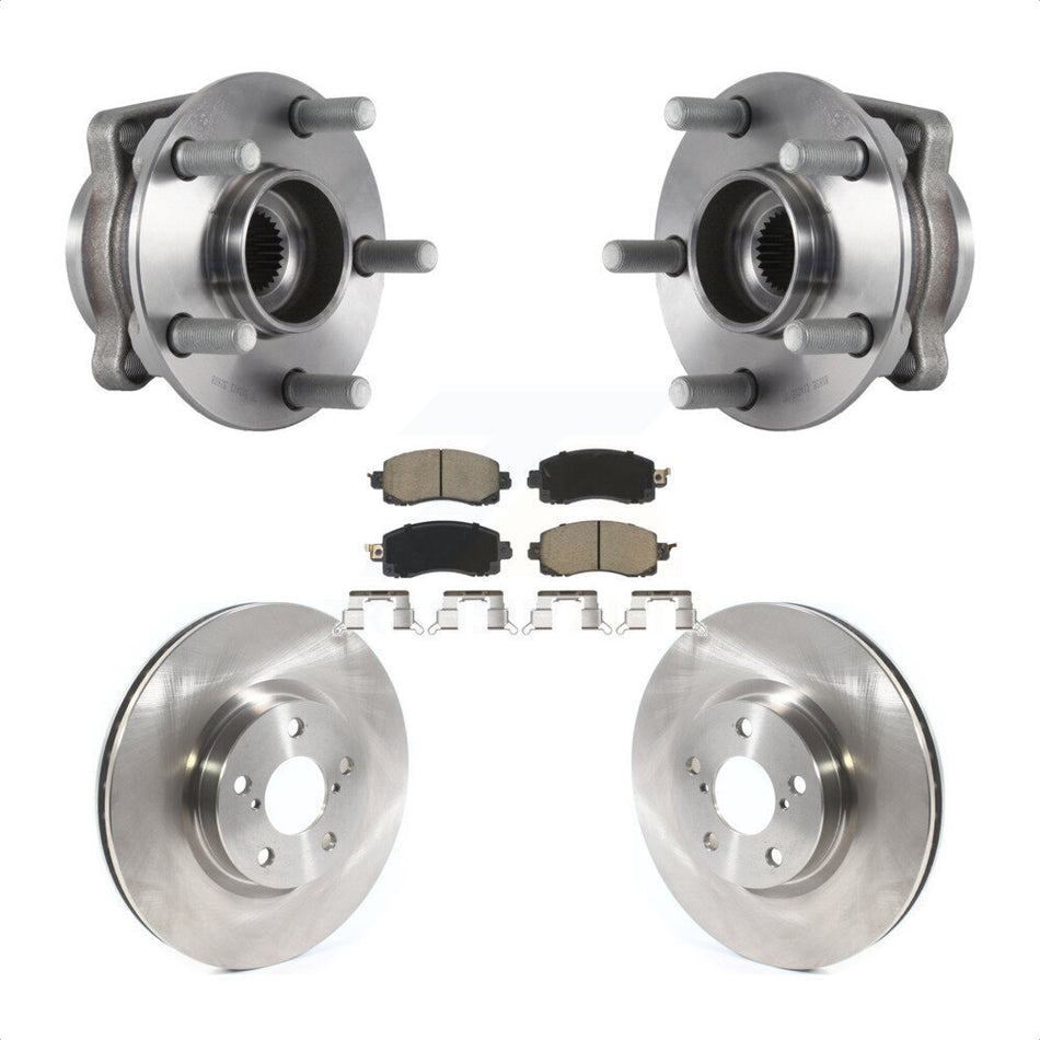 Front Hub Bearing Assembly With Disc Brake Rotors And Ceramic Pads Kit For 2017-2019 Subaru Impreza 276mm Diameter Rotor KBB-121938