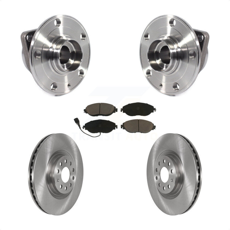 Front Hub Bearing Brake Rotor & Pad Kit For Volkswagen Tiguan Jetta Audi Q3 GTI Golf R S3 KBB-121940