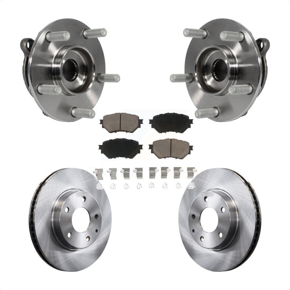Front Hub Bearing Assembly Disc Brake Rotors And Ceramic Pads Kit For Mazda 3 Sport KBB-121949