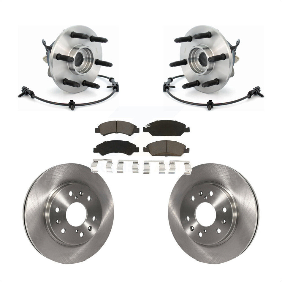 Front Hub Bearing Assembly With Disc Brake Rotors And Ceramic Pads Kit For Chevrolet Silverado 1500 GMC Sierra Classic Express Savana KBB-121951